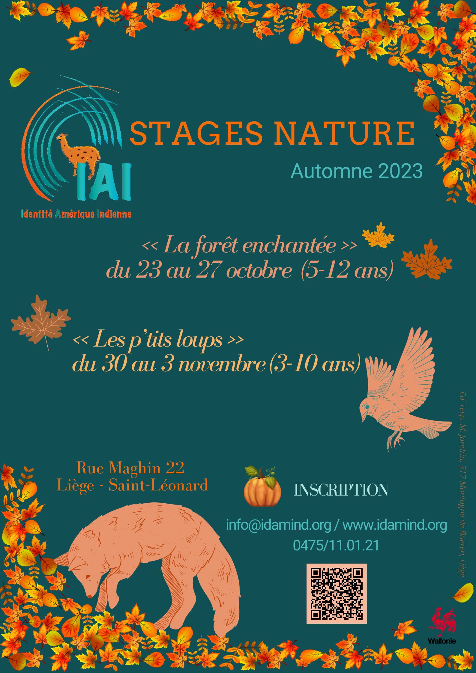 Stages nature automne 2023 