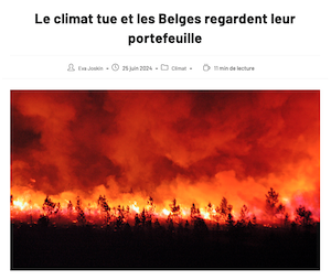 Le climat tue et les Belges regardent leur portefeuille