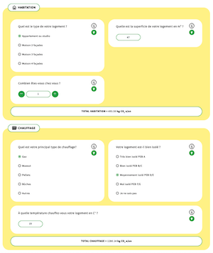 Calculateur simplifié d'empreinte carbone